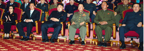 Kim Kyong Hui and Jang Song Taek at Unhasu, May 1 2012
