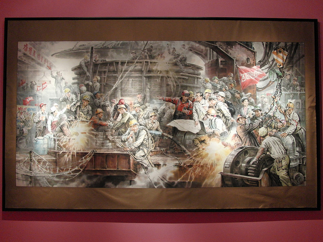 "And Water Flows Beneath the Ice" North Korea arts exhibition in Vinzavod art center, Moscow. An artistic tribute to Songun Korea. | Image: Mikhail (Vokabre) Shcherbakov