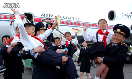 Korean Children's Union delegates arrive for the 2012 rally | Source: KCNA